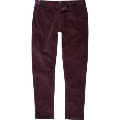 River Island Mens Cord Skinny Smart Trousers