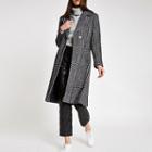 River Island Womens Herringbone Check Knit Belted Robe Coat