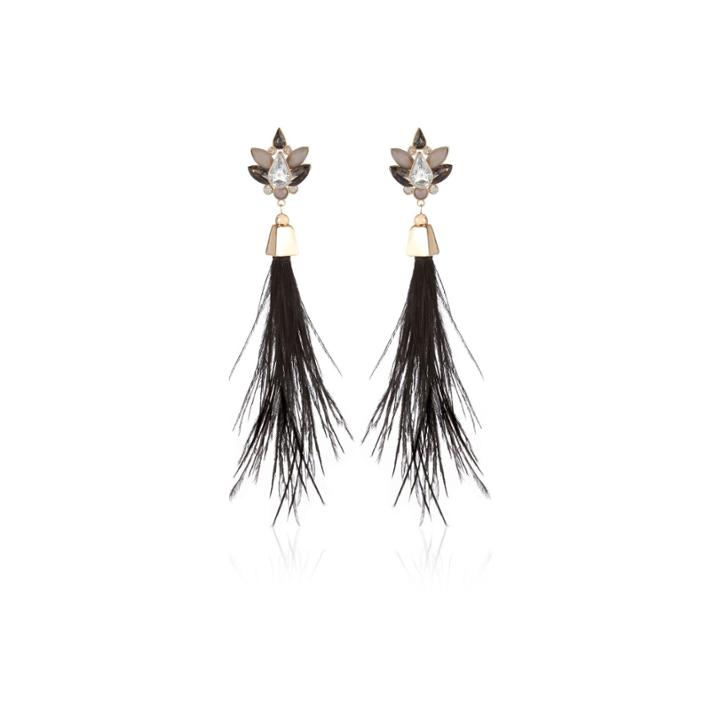 River Island Womens Statement Feather Earrings
