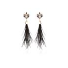 River Island Womens Statement Feather Earrings
