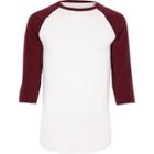 River Island Mens White And Muscle Fit Raglan T-shirt