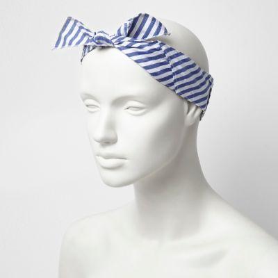 River Island Womens White And Stripe Bandana