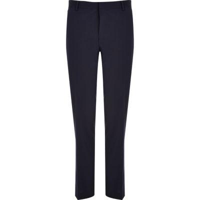 River Island Mens Wool-blend Slim Suit Pants