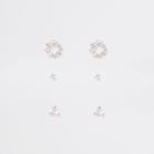 River Island Womens Gold Plated Cubic Zirconia Stud Multipack