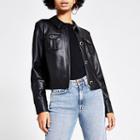 River Island Womens Faux Leather Cropped Shirt