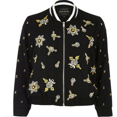River Island Womens Bead Embellished Bomber Jacket