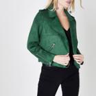 River Island Womens Petite Faux Suede Cropped Trench Jacket