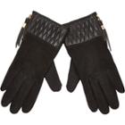 River Island Womens Quilted Suede Gloves