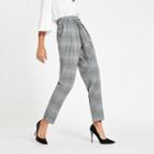 River Island Womens Check Belted Tapered Pants