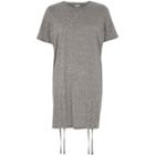 River Island Womens Eyelet Lace-up Hem Oversized T-shirt