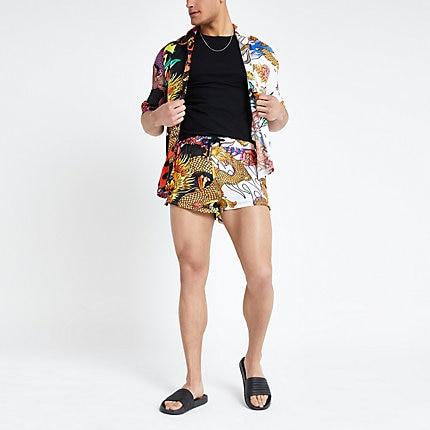 River Island Mens Jaded London Dragon Shorts