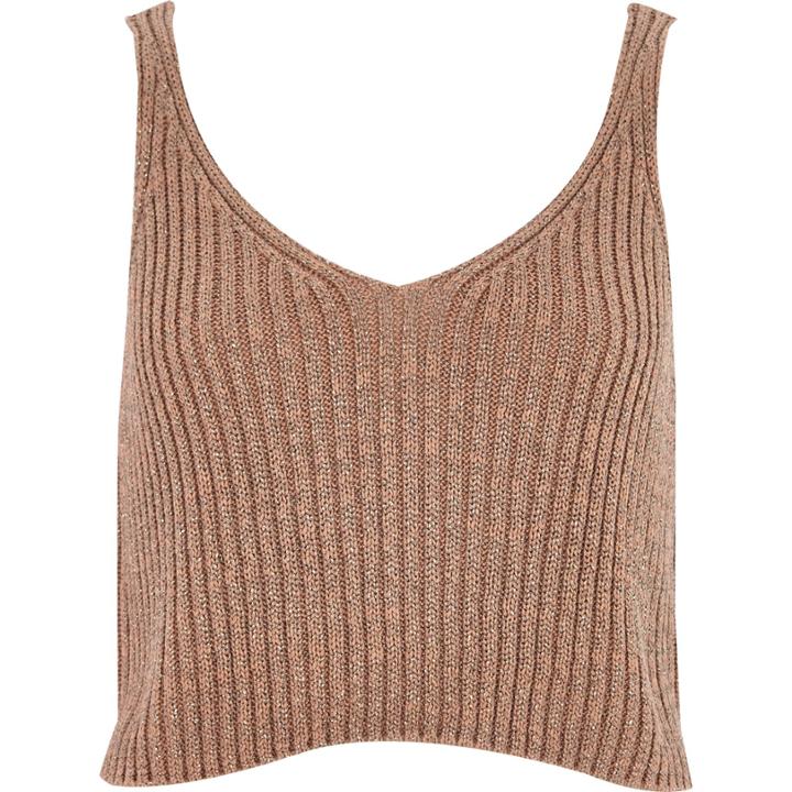 River Island Womens Metallic Cropped Tank