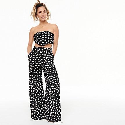 River Island Womens Caroline Flack Print Wide Leg Pants