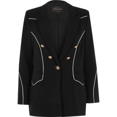 River Island Womens Contrast Piped Blazer