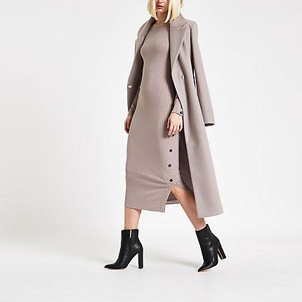 River Island Womens Slash Neck Bodycon Midi Dress