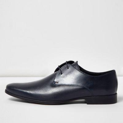 River Island Mensnavy Smart Leather Derby Shoes