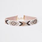 River Island Womens White Geo Print Heatseal Choker