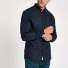 River Island Mens Embroidered Long Sleeve Oxford Shirt