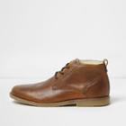 River Island Mens Leather Borg Lined Desert Boots