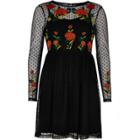 River Island Womens Mesh Rose Embellished Skater Dress