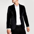 River Island Mens Super Skinny Velvet Long Sleeve Blazer