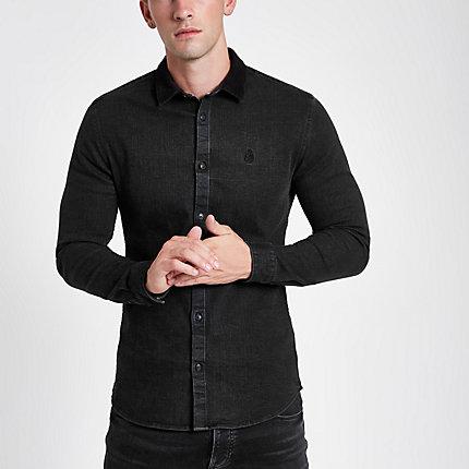 River Island Mens Long Sleeve Corduroy Shirt