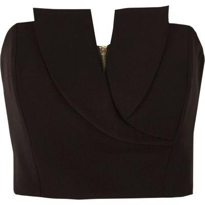 River Island Womens Tux Bandeau Crop Top