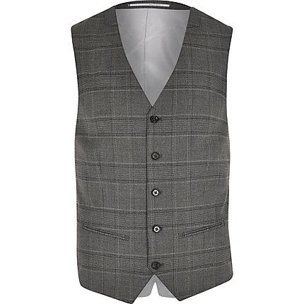 Mens Jack And Jones Check Waistcoat