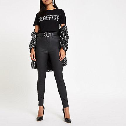 River Island Womens Petite Zebra Print 'liberte' T-shirt