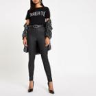 River Island Womens Petite Zebra Print 'liberte' T-shirt