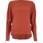 River Island Womens Copper Long Sleeve Batwing Top