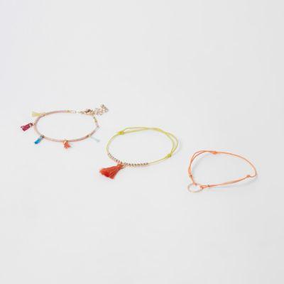 River Island Womens Tassel Circle Bracelet Pack
