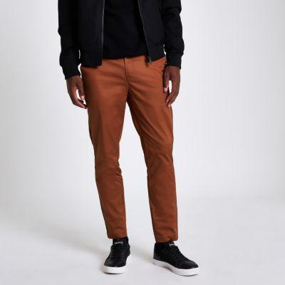 River Island Mens Pipe Skinny Fit Chino Pants