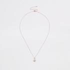 River Island Womens Rose Gold Floral Rhinestone Necklace
