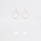 River Island Womens Gold Tone Circle Pearl Drop Stud Earrings