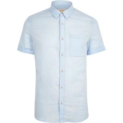 River Island Mens Linen Blend Short Sleeve Shirt