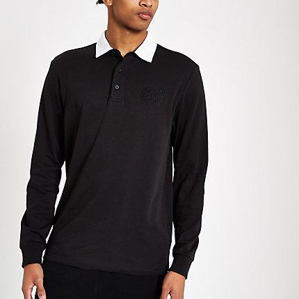 River Island Mens R96 Long Sleeve Rugby Shirt