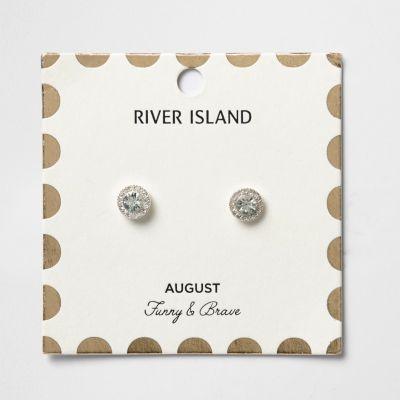 River Island Womens August Birthstone Stud Earrings