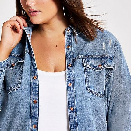 River Island Womens Plus Denim Shirt