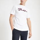 River Island Mens White 'prolific' Embroidered Slim Fit T-shirt