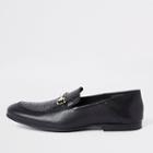 River Island Mens Leather Fold Down Heel Snaffle Loafers