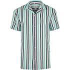 River Island Mens Pastel Stripe Short Sleeve Shirt