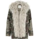 River Island Womens Camo Fur Trim Embellished Army Jacket