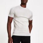 River Island Mens Ribbed Knitted Muscle Fit T-shirt
