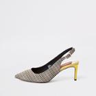 River Island Womens Check Wide Fit Sling Back Pumps