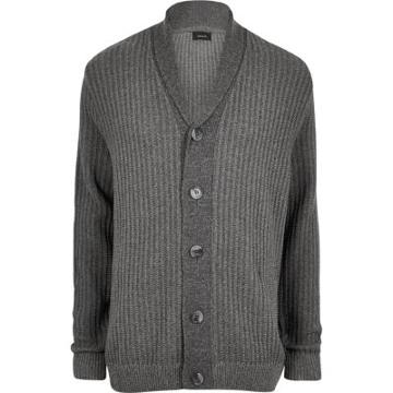 River Island Mensbig & Tall Ribbed Knit Cardigan