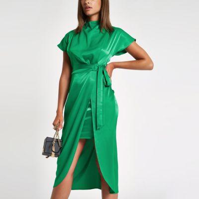 River Island Womens Wrap Tie Side Midi Dress