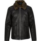 River Island Mens Leather Look Zip-up Jacket