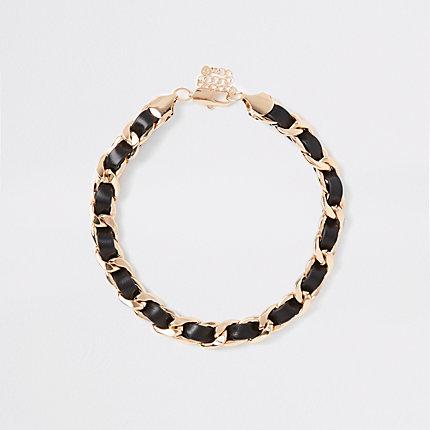 River Island Womens Faux Leather Chain Necklace