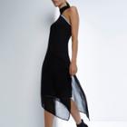 River Island Womens Ri Studio Chiffon Mesh Asymmetric Dress
